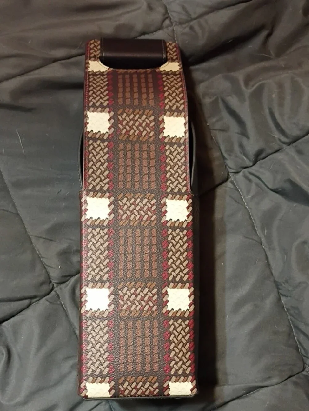 Coach  Checkered Wine Bottle Carrier For Parties